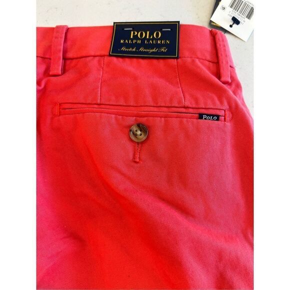 NWT Ralph Lauren polo spring red straight chino pants size 29x30 flaw - Picture 7 of 8